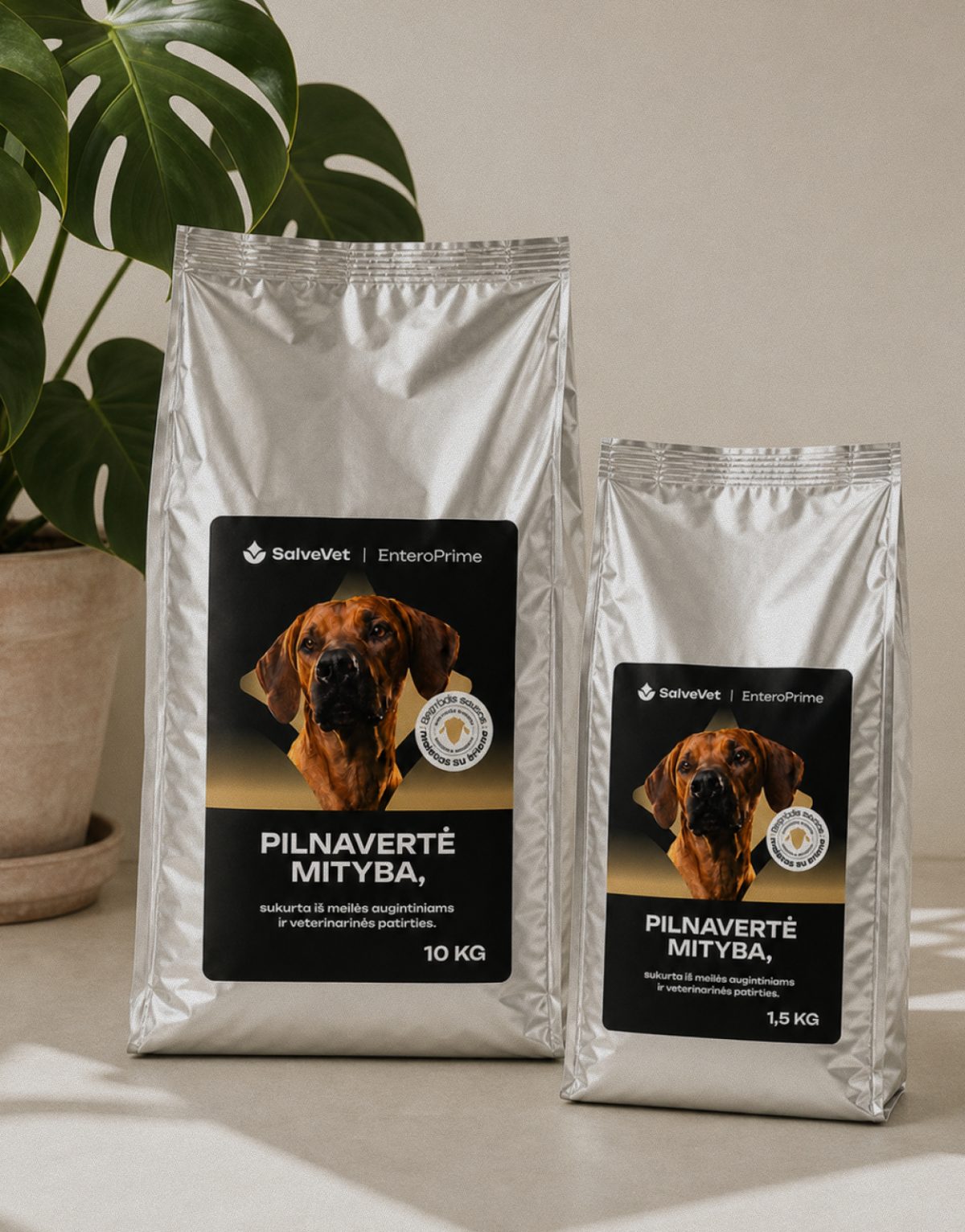 EnteroPrime 10 kg ir 1,5 kg pakuotės